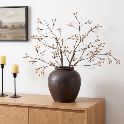 Craftsatin 2 Pcs 27.5 Inch Faux Olive Branches for Tall Vases, Realistic Artificial...