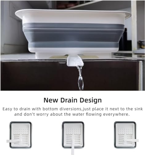 THANSTAR Collapsible Dish Drying Rack for RV Kitchen, Foldable Drainer Organizer for Kitchen Countertop, Space Saving Portable Dish Rack for Campers, Travel Trailer & Small Spaces, Easy Storage, Grey - Image 6