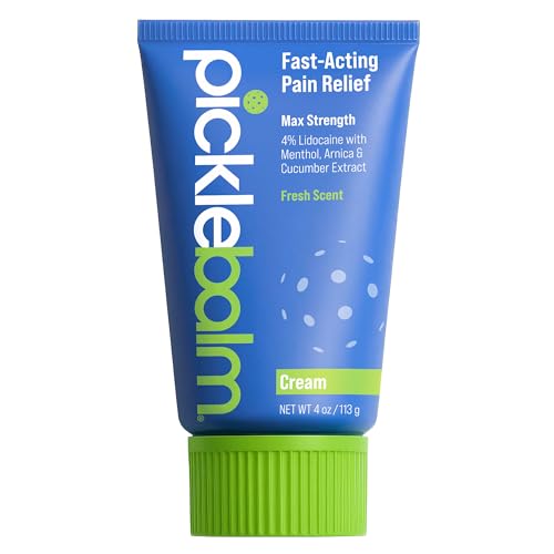 PickleBalm Pickleball Post-Game Muscle Pain Relief Cream with 4% Lidocaine,