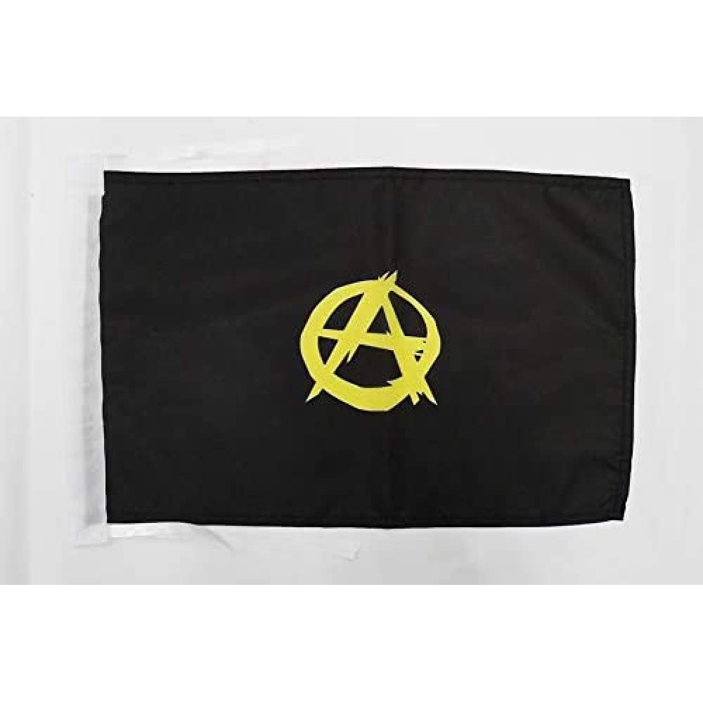 AZ FLAG - Anarchism Yellow star Flag - 18'' x 12'' - 100% Polyester anarchist Small Banner with Two Cords - Fade Resistant - Vivid Colors - 18x12 in - 45x30 Cm — image 1