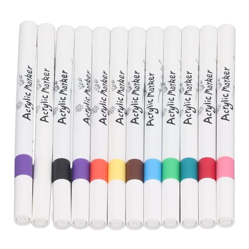 Rotulador de Pintura Acrílica Resistente Al Agua de 12 Colores para Pintura Rupestre, Niños y Adultos, Plástico, 12 Rotuladores Acrílicos