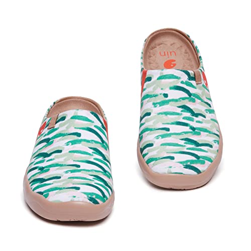 Image of UIN Slipper Woman Travel Art Painted Shoes Wide Toe Casual Home Slip On Mules Malaga