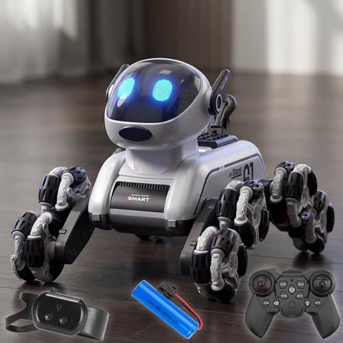 Image of VikriDA Remote Control Cars for Kids Adults, 8WD Gesture Sensor RC Stunt Car with Light, Music, RC Robot Dog Toys,Birthday Toy for 6 7 8 9 10 11 12 13 Years Old Boys Girls Kids,Black