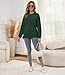 Tjukufpa Women Nursing Sweatshirt for Breastfeeding Hidden Zippers Nursing Tops Long Sleeve Comfortable Maternity Sweater Dark Green