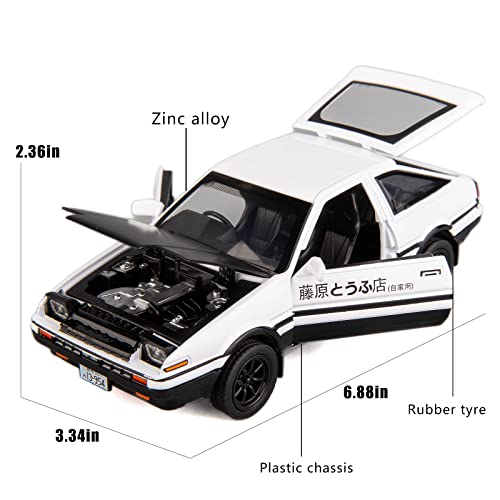 TGRCM-CZ 1/32 Toyota AE86 Initial D Model Car, Zinc Alloy Pull Back Toy car with Sound and Light for Kids Boy Girl Gift(Black) - Image 3