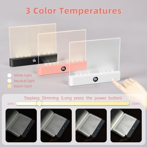 Lámpara de noche recargable regulable y flexo LED plano para dormitorio infantil 3