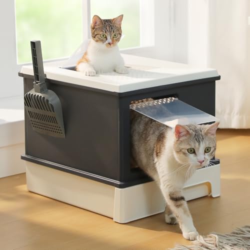 Arenero cubierto para gato grande con cajón extraíble miniatura 1