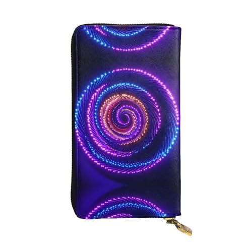 Portefeuille en cuir tourbillon fluo 19cm | Compagnon chic et durable