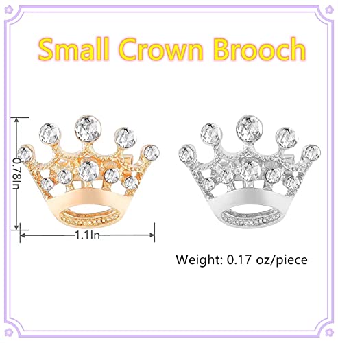Small Crown Brooch pins for women fashion Rhinestone Gold Silver Crown Brooch for men2