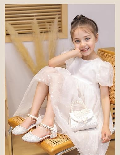 Toddler Girls High Heel Dress Shoes Sparkle Sandals Glitter Flower Wedding Party Princess Pump for Kids2
