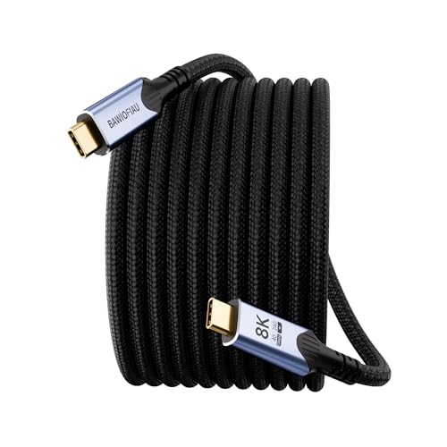 Image of USB C Data Cable 40Gbps,Long USB c to USB c Cable Braided,USB 4 Cable for Thunderbolt 4 [10FT /3 M], 240W Fast Charging Type c Cable, USBC Monitor Cord 8K /4K Video Display