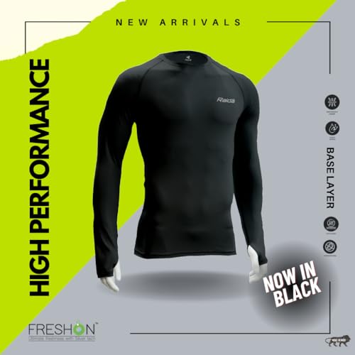 Image of Raida High Performance Base Layer with Advance Freshness & Anti-Bacteriol Technology | Top (L) Black