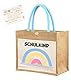 TAKONE Geschenktüte Schulanfang für Mädchen – Jutetasche mit Grußkarte, liebevolles Geschenk zur Einschulung oder als Schultüte-Füllung