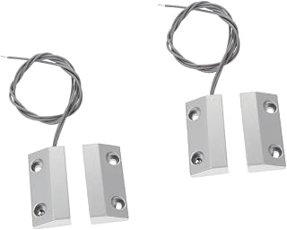 VILLCASE Alarm Switch 2 Sets Apartment Door or Reed Contacts Garage Ing Equipment Sensors Sensor Detector Micro Hidden Silver for Device Magnetic Mounted Shutter Window Alloy Wired Window Nontendo