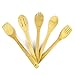 Utensilios de Cocina Madera Bambú/ Juego de Utensilios de Cocina Profesional Palas Alimentos Cubiertos Cucharas Espátula Tenedor Colador Pack 5 Piezas/ Utensilios Para Cocina Madera