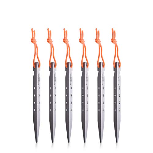 iBasingo Lot de 6 piquets de tente en titane ultralégers en forme de V - Piquets de tente portables pour camping en plein air - Accessoires de tente - Ti4007P Cover