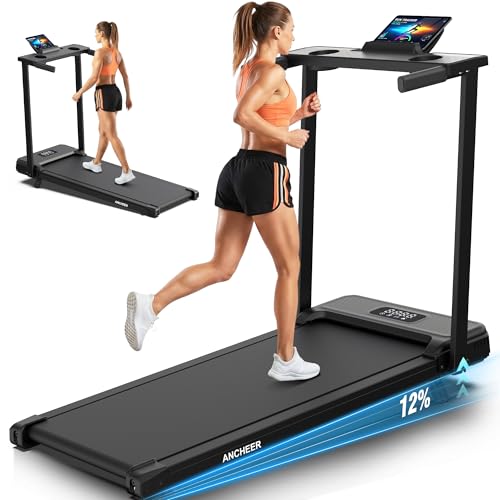Image of FUNMILY Incline Walking Pad Treadmill with Handle Bar, Folding Treadmills for Home Small, 3.5HP Portable Treadmill with Desk, 350 lbs Weight Capacity, Walking Pad with Remote Control and LED Display