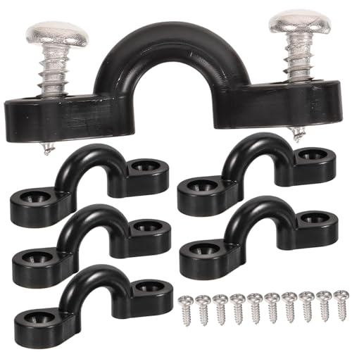 SOPOTUTU Kayak Fixing Buckle C-shaped Belt Buckle Set with 6 Hooks and 12 Screws for Canoe and Kayak Deck Accessories 18pcs Kit for Water Sports