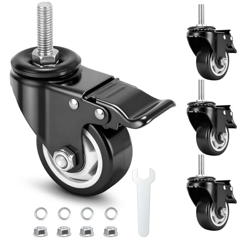 3 Inch Caster Wheels, Casters Set of 4,1/2