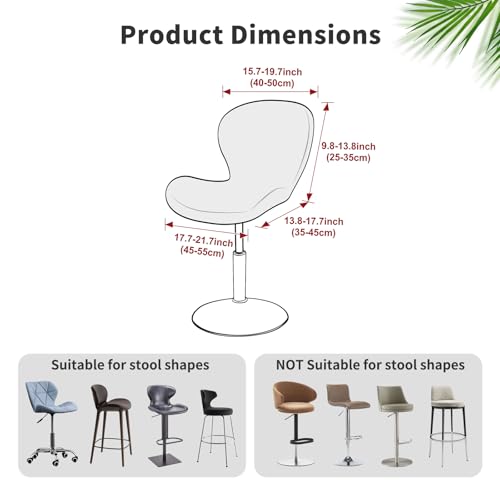 Image of Gollense Bar Stool Covers with Backs, Set of 4 Stretch Jacquard Barstool Seat Covers, Washable Swivel Pub Counter Height Chair Slipcover Protector for Home Kitchen Cafe (Velvet-Beige)