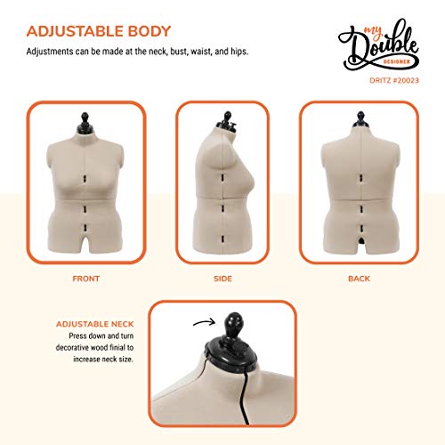 image for Dritz Drtiz My Double Designer Adjustable Dress Form, Full-Figure, Ivo
