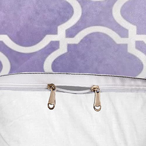 Parure de lit thermique violette au tissage isolant et motif mosaïque - 7
