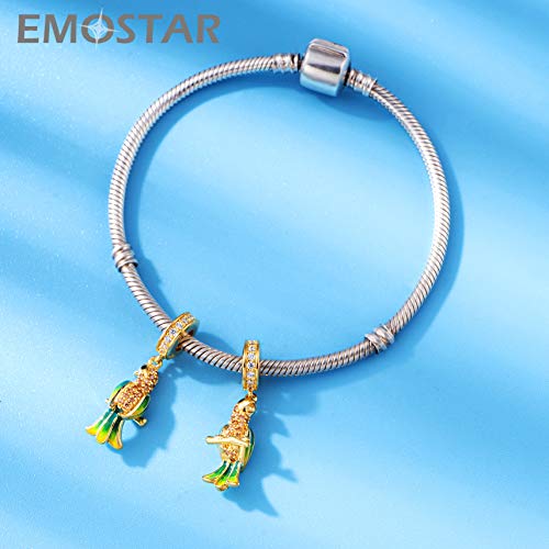 Image of Animal Theme Charms, Mom /Child of Owl Bear Dog, Rabbit Flamingo Elephant Panda Cat Parrot Crocodile Unicorn Charms in 925 Sterling Silver, Fit European Bracelet /Necklace, Gift for Mother /Friend /Lover