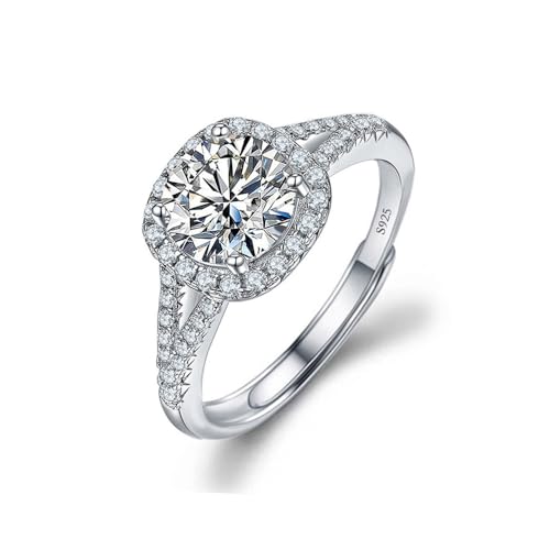 TOEECY Ringe Frauen 925 Sterling Silber Ring Zirkonia Moissanite Diamant Schmuck Verstellbarer...