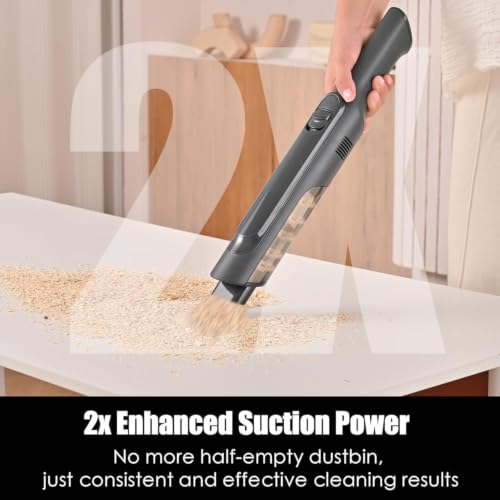 Image of Handheld Vacuum Cordless, Lightweight 1.4lb with Powerful Suction, Charging Dock, Single Touch Empty and Detachable Dust Cup, Portable Mini Car Vac for Home Office and Pet Hair (Pitch Black)