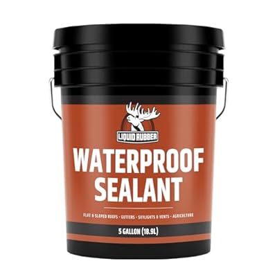 Liquid Rubber Waterproof Sealant – DIY Leak Repair Coating for Flat, Metal & Low Slope Roofs, Foundations, Gutters & More – Flexible Protective Membrane - Black - 5 Gallon