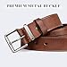 Bekelt Women's Full Grain Real Solid Leather Belt for Jeans Pants Genuine Leather Waist Belt with Matter Gold Silver Buckle
