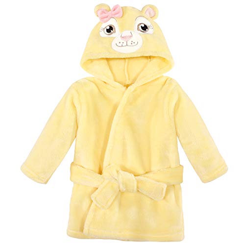 Image of Hudson Baby Unisex Baby Plush Animal Face Bathrobe, Lion Girl, 0-9 Months