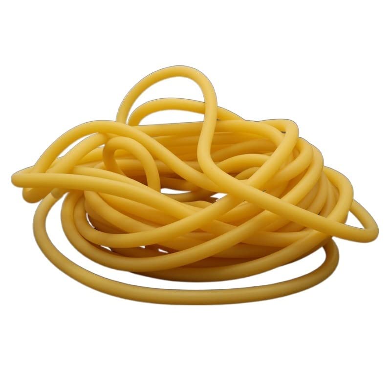 High Resilient Natural Latex Rubber Hoses - Elastic Surgical Tubing, 1.6-12mm, Yellow, Custom Lengths Available,1pc(5M X Id 8mm X Od 12mm)