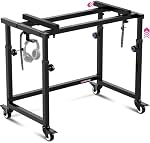 Liquid Stands Piano Keyboard Stand - Electric Piano Stand for 49 54 61 88 Key - Piano Desk Music Stand Production - Piano Table Synth Stand Rolling Home Recording Studio Workstation DJ Keyboard Table