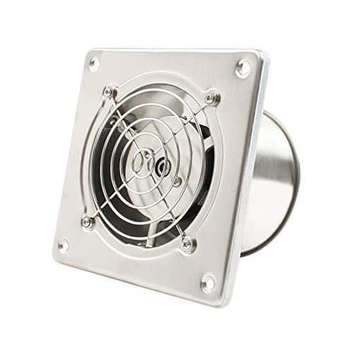 Extractor de aire inoxidable de 4" para baño, cocina, colgable en ventana o pared, 25W con red protectora miniatura 1