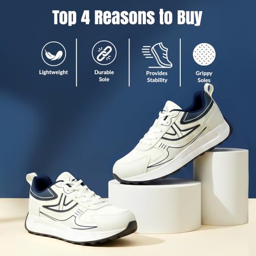 Image of BRUTON Men's Sneakers | Stylish Casual Lace-Up Shoes | Lightweight Cushioned Fashion Sneakers for Walking, Travel & Everyday Wear