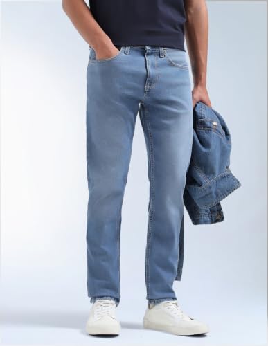 Image of Flying Machine Men's Slim Tapered Fit Jeans| Solid | Mid Rise | Stretchable | Jeans for Man