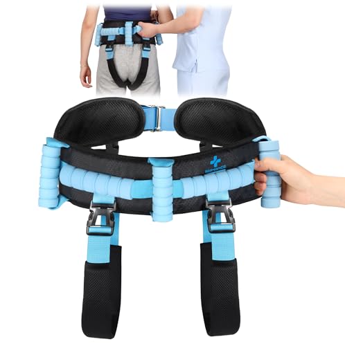 NIdreamCE Transfergurte für Senioren mit 7 Griffen und abnehmbaren Beingurten,Transfergürtel Gürtel Multifunktionaler Pflegegürtel Für Ältere für Ambulation, Seniorentransfer, Beruf & Physiotherapie