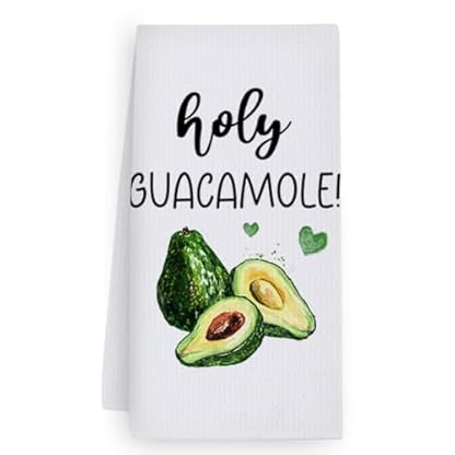 Geschirrtücher Avocado Grün Gelb Handtücher Waffeltücher Küchentücher Geschirrhandtücher Saugfähige Trockentücher Küche Multi-Purpose Abtrockentücher Küche Handtuchset 4 Stück (40x60cm) – Bild 3