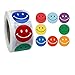 Couleur Sourire Autocollant Rouleau de Smiley Autocollant Smiley Sticker pour Enseignants Autocollants, 2,5 cm / 500 Feuilles