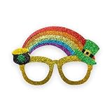 LUX TRENDS Rainbow Glitter Pot of Gold Glasses Frame or Green Glitter Shamrock Glasses Frame Unisex St Patrick's Day (Rainbow Pot of Gold)
