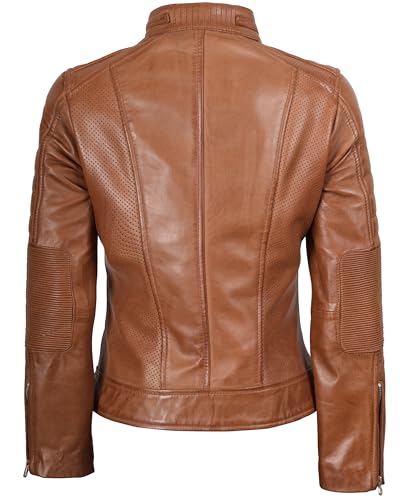 Image of Decrum Leather Jacket for Women - Real Lambskin Casual Leather Jackets Womens
