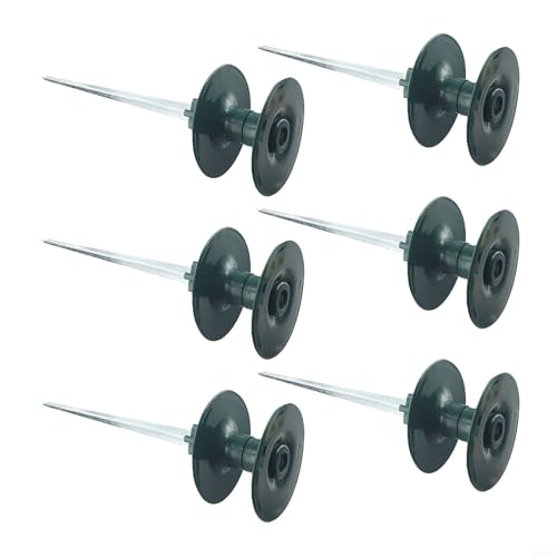 Fauhapyway Lot de 6 guides de tuyau d'arrosage lisses avec roue en résine et piquet en zinc, installation facile au sol pour cour