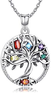 925 Sterling Silver Pendant, Tree of Life Necklace for Women Girls,Cubic Zirconia Necklace Fine Jewellery Gifts for Wife, Mum and Girlfriend