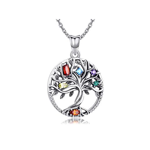 925 hänge i sterling silver, livets träd halsband för kvinnor, tjejer, kubisk zirkonia, halsband, fina smycken, presenter till fru, mamma och flickvän e sterlingsilver, colore: A-silver, cod. OM-00012