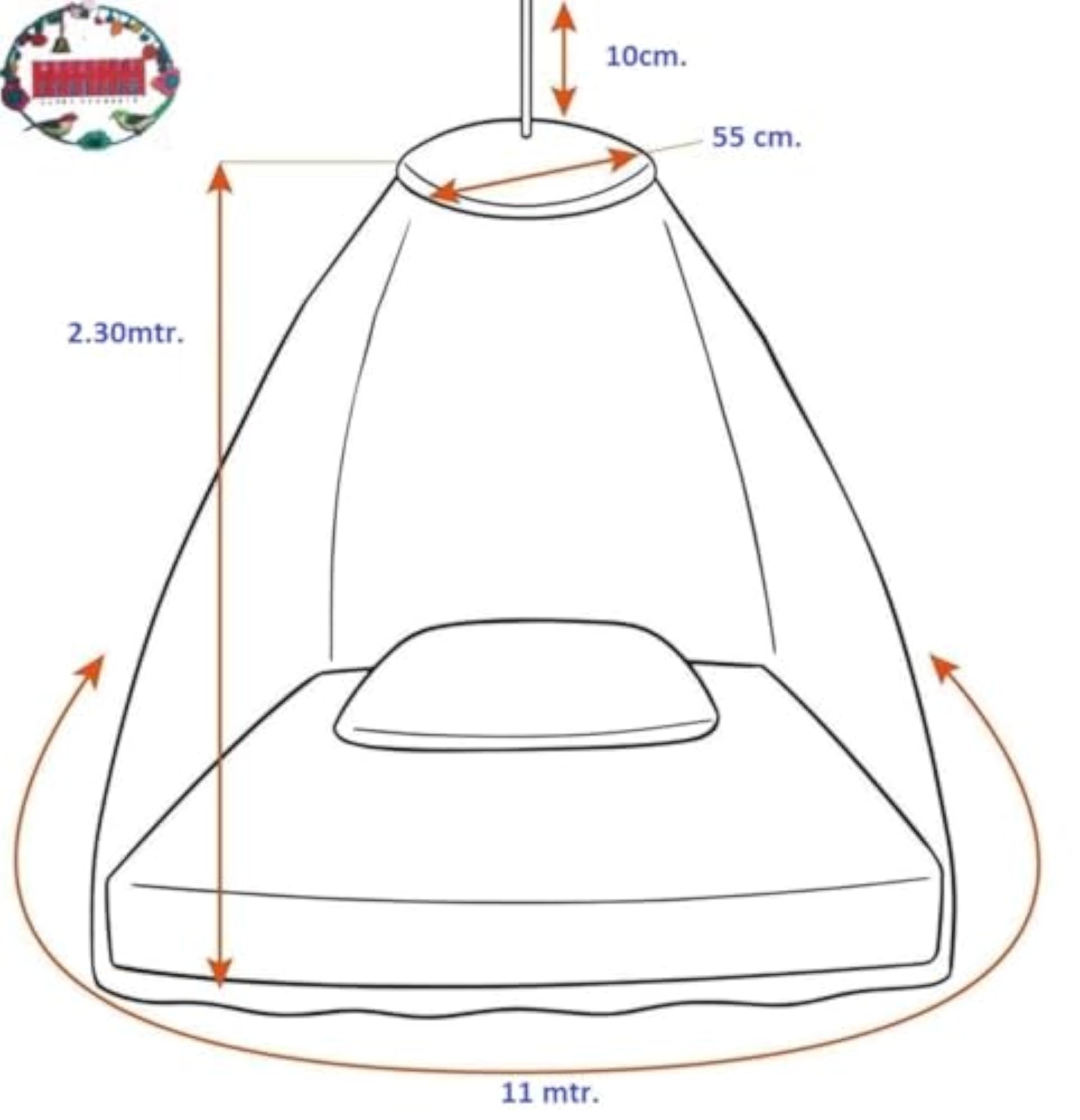 Portable Double Bed Round Ceiling Hung Mosquito Net
