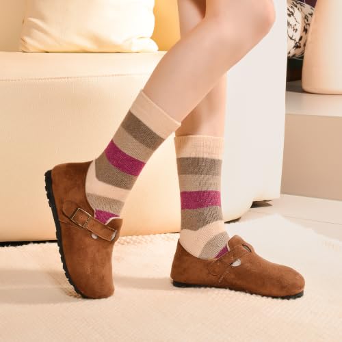 Womens Socks 5 Pairs Wool Warm Cotton Thick Vintage Socks Gifts For Women - Image 3