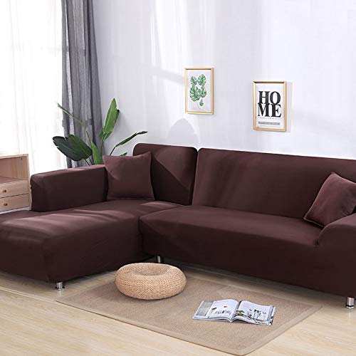 Housse canapé d'angle élastique universelle et extensible en forme de L