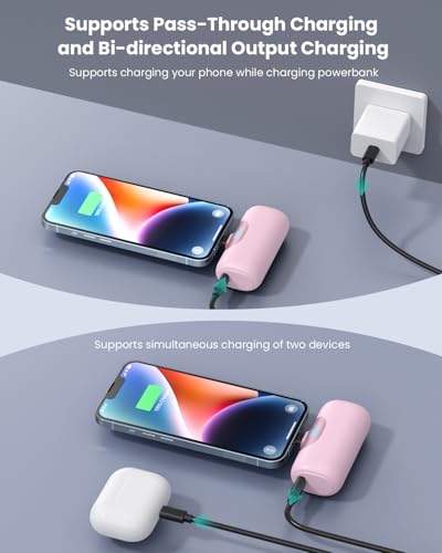 Mini cargador portátil 22.5W PD 5500mAh rosa miniatura 4