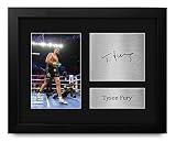 HWC Trading USL Framed Tyson Fury Gifts Printed Signed Autograph Picture for Boxer Memorabilia Fans - US Letter Size